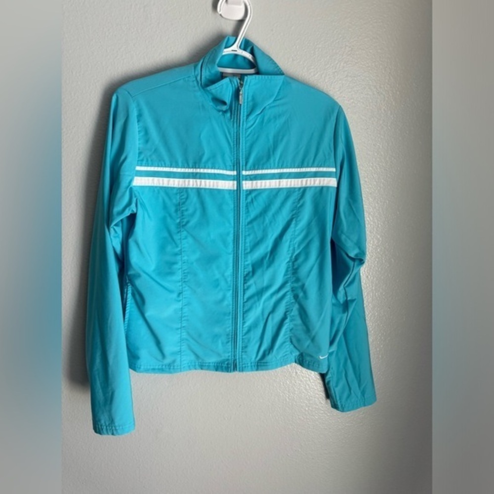 Nike Women's Blue Jacket with White Accents Medium